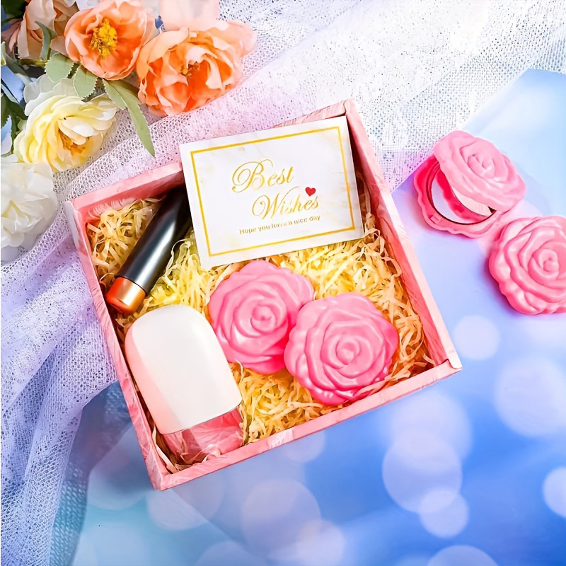 Makeup Mirror Rose Mirror Air Cushion Comb Combination Gift Set