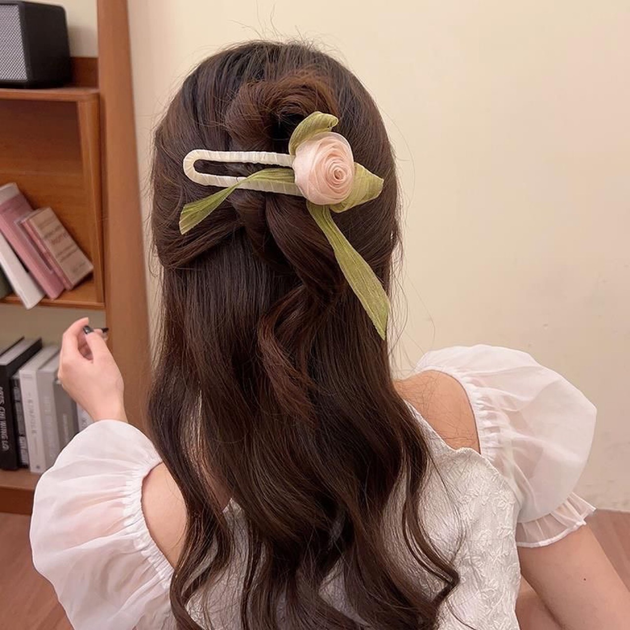 Large Mesh Rose Hair Accessory Hair Clip For Women