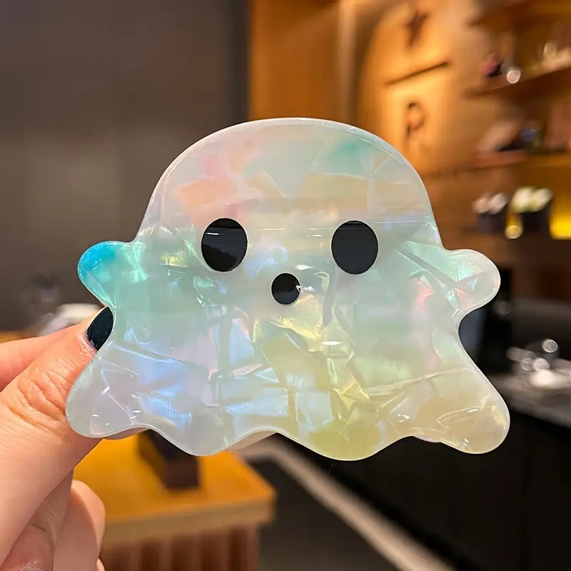 Halloween-themed Hair Clip Fun And Cute PVC-printed Ghost Hairpin