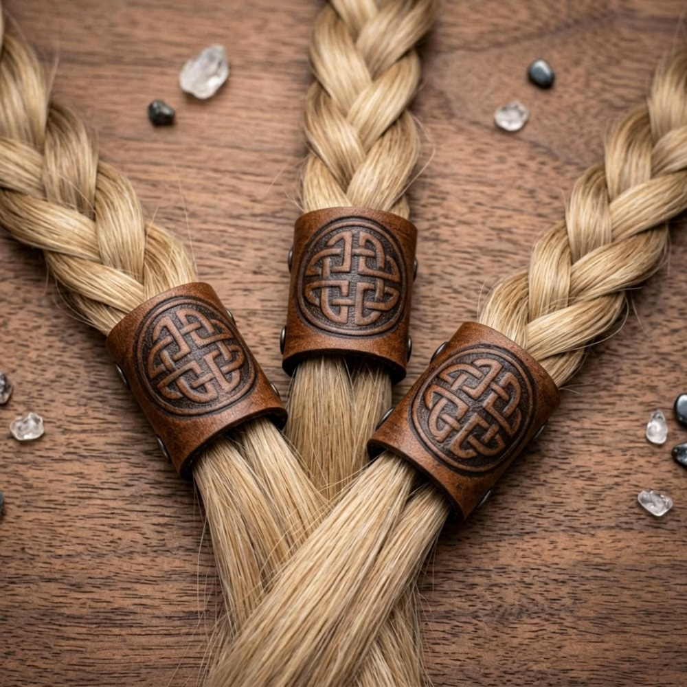 Retro Best-selling Nordic Viking-style Celtic Leather Hair Accessory Leather Sleeve