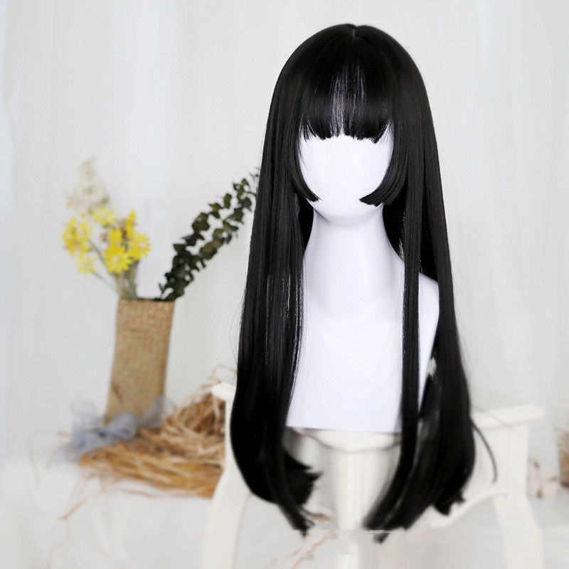 Wig Women's Black Long Straight Net Red Lolita