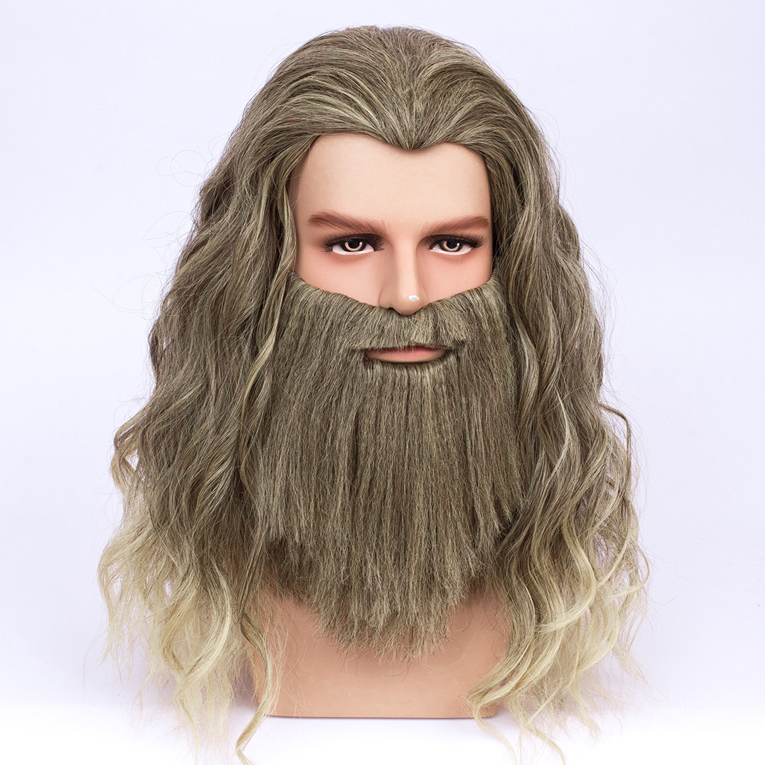 Halloween Cos Matte Temperature Silk Wig Beard