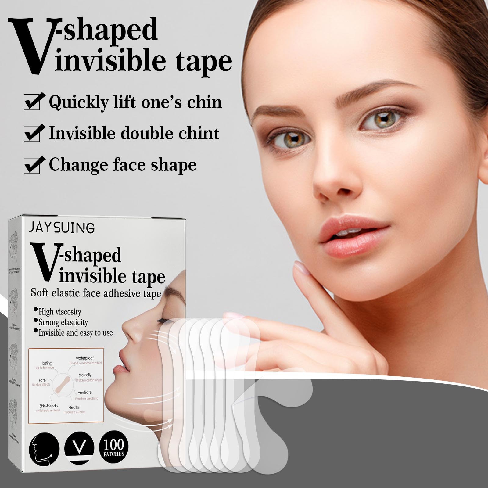 Daily Facial Skincare V-shaped Face Invisible Tape