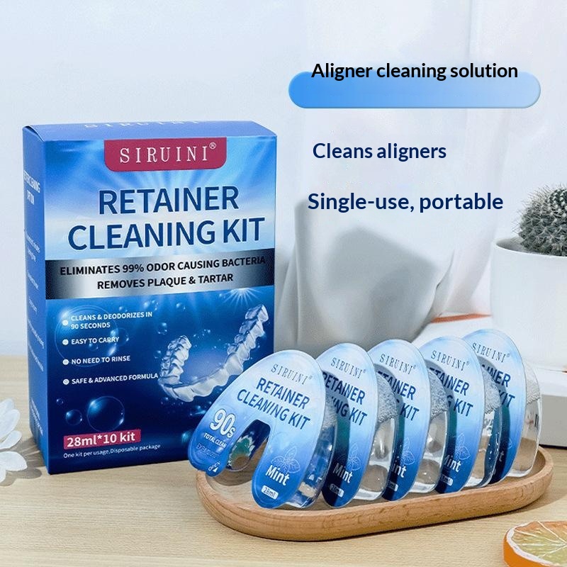 Single-use Orthodontic Denture Retainer Portable Cleaning Solution