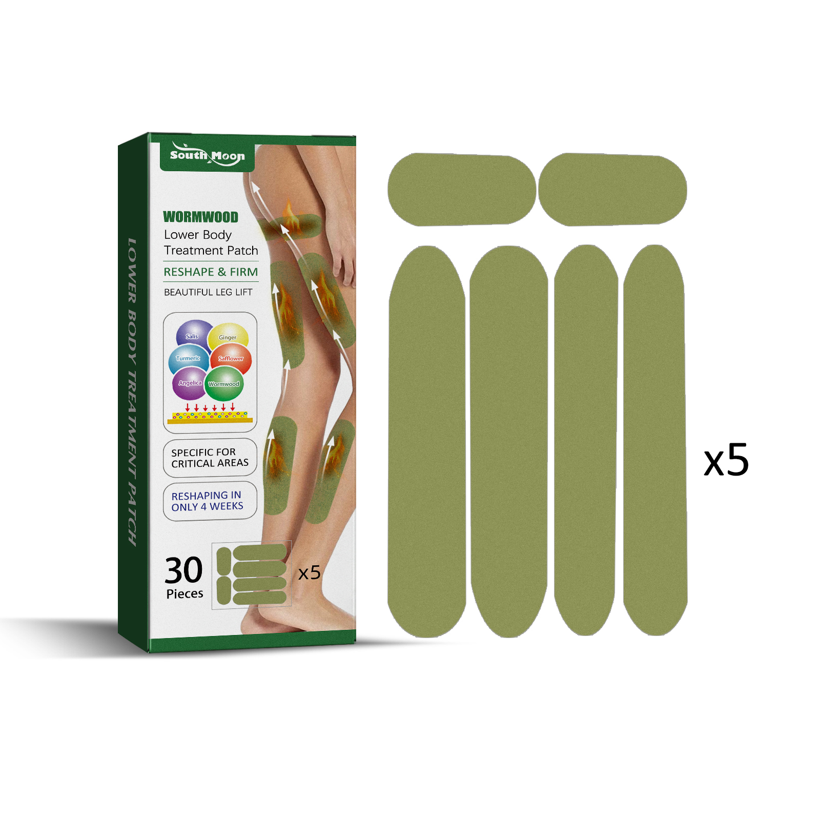 South Moon Wormwood Lower Body Treatment Patch, Leg Muscle Lift Stick Slouch Shape Thighs…