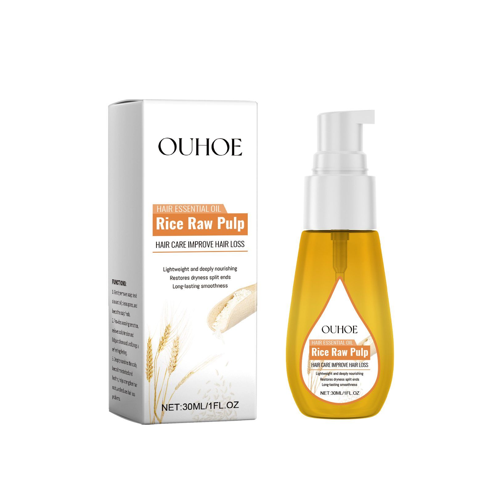 OUHOE Rice Water Hair Oil, 30 ml