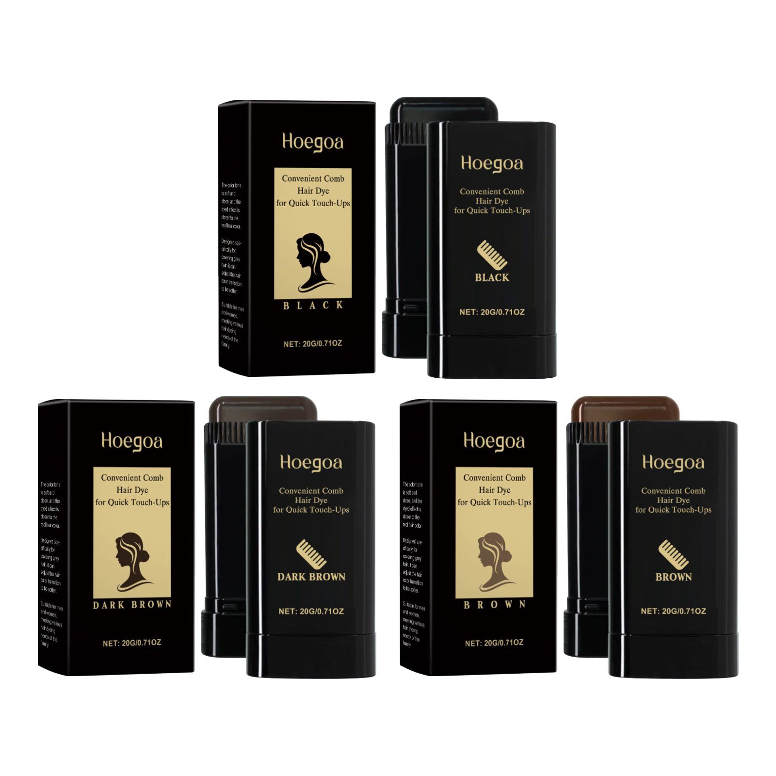 HOEGOA Brown Hair Color Stick, 20 g