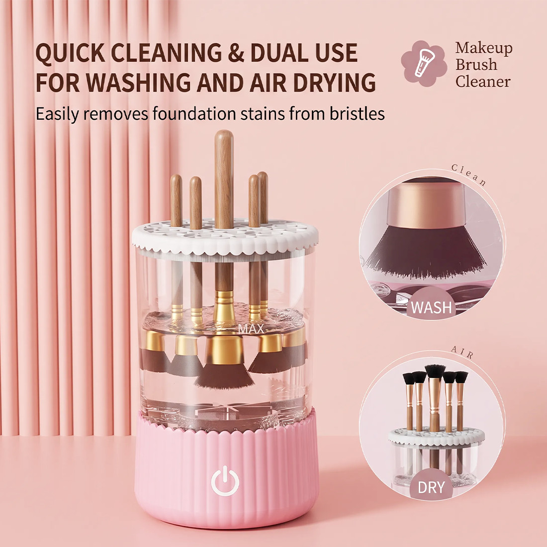 Electric Makeup Brush Cleaner Machine Portable Automatic USB Brush Cleaning Tool