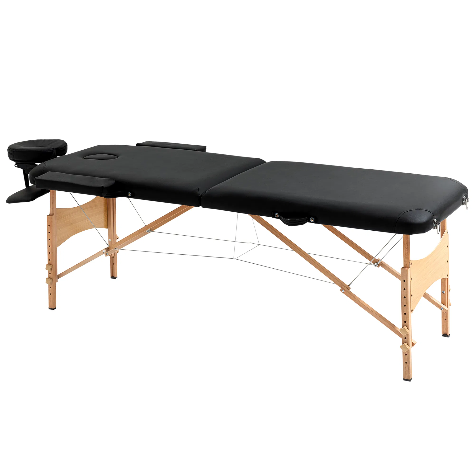 Professional 72" Portable Massage Table Adjustable Height Foldable Facial Spa Bed Black…