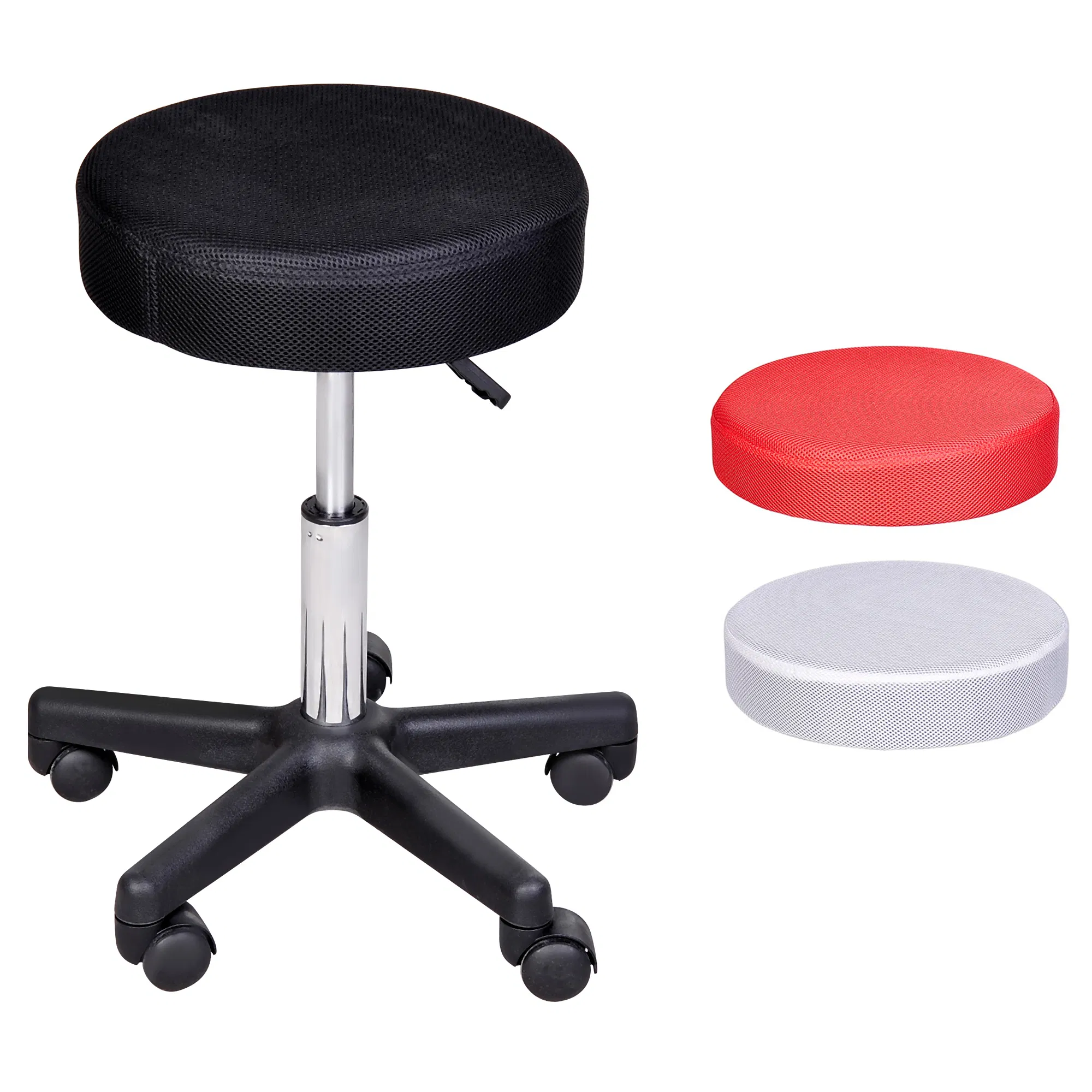 Salon Spa Stool Adjustable Height Rolling Chair Multi Color Comfort Double Nets Cloth…