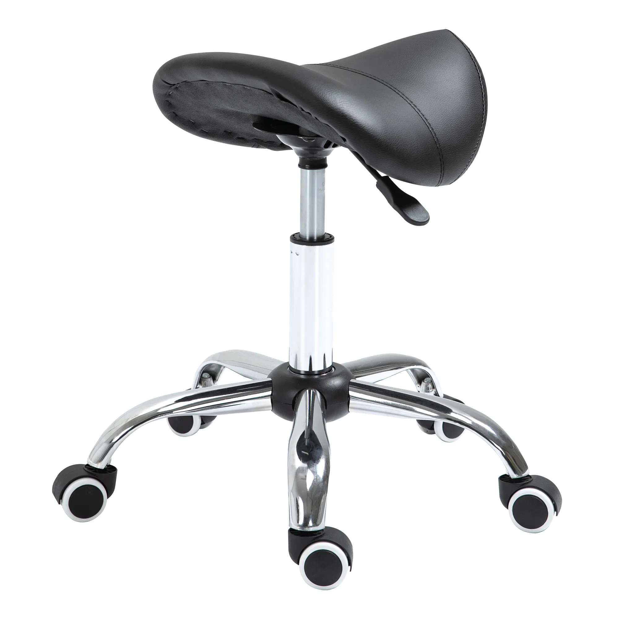 Adjustable Elegance: Hydraulic Salon Stool, Rolling Swivel Saddle Chair, PU Leather…