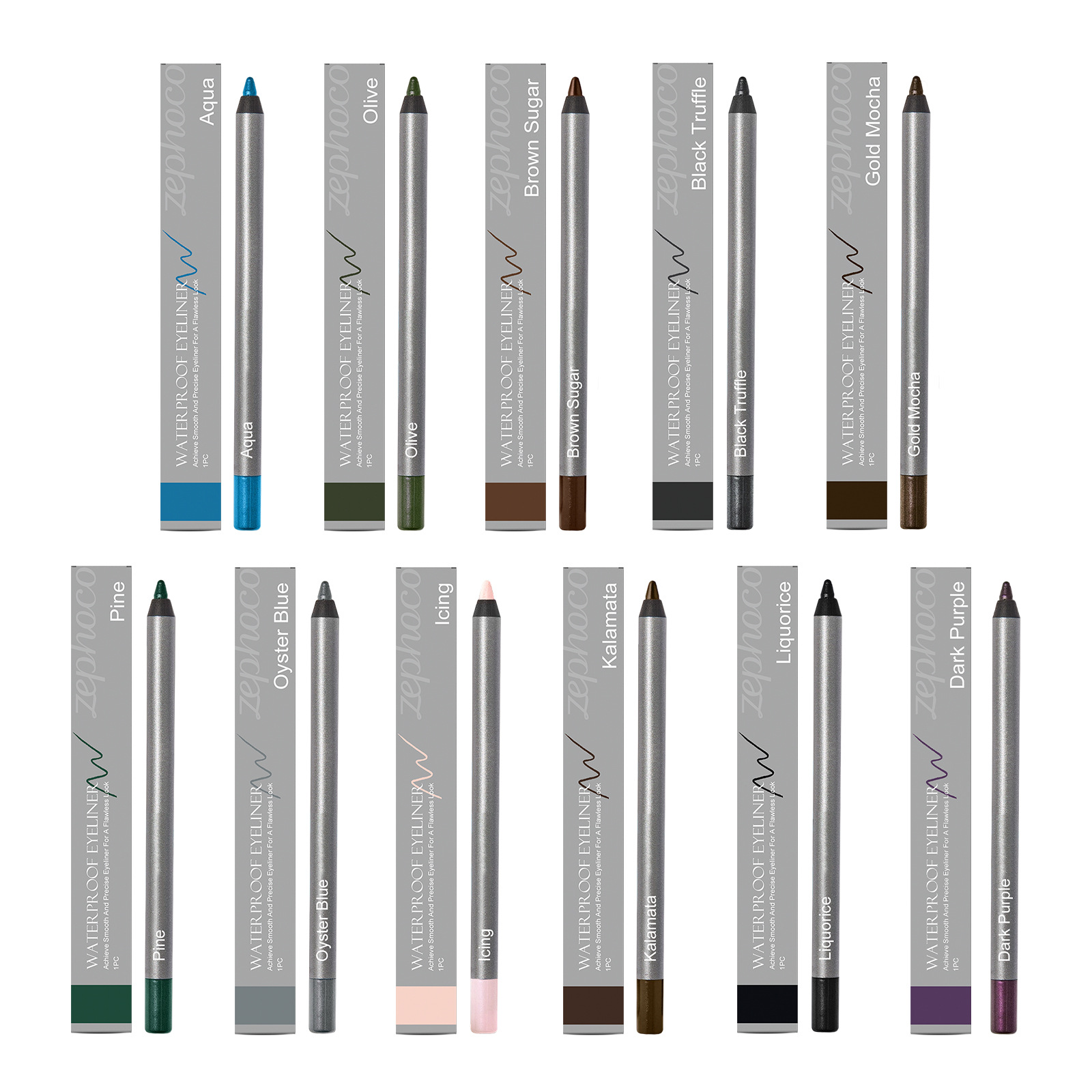 Zephoco Smooth Eyeliner Gel Pen Series Naturally Outlines And Traces Lines, Silky Smooth…