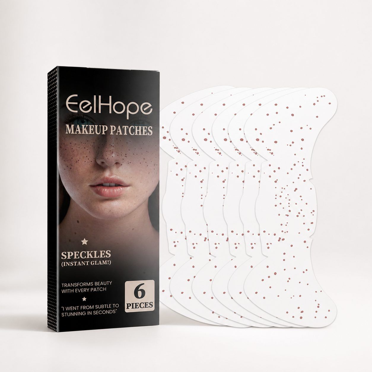 EELHOPE Water-Transfer Freckle Cosmetic Stickers, 6 Pieces