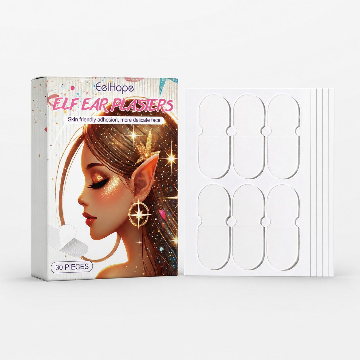 EELHOPE Elf Ear Cosmetic Stickers, 30 Pieces