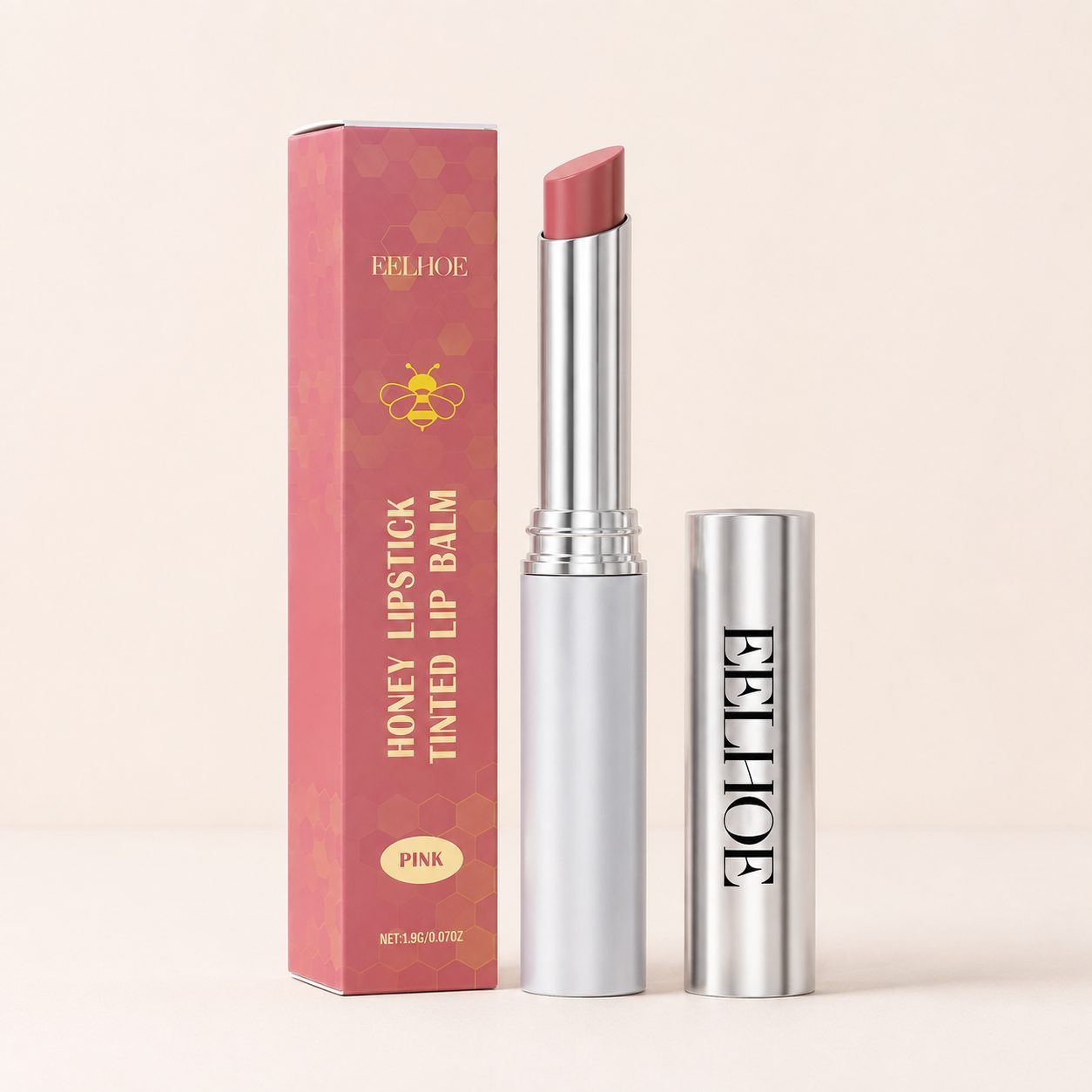 EELHOE Moisturizing Honey Lip Balm, Pink, 1.9 g