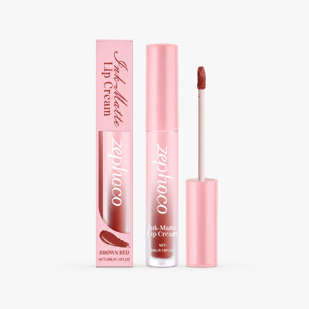 zephoco Matte Liquid Lip Color, Brown Red, 3 ml