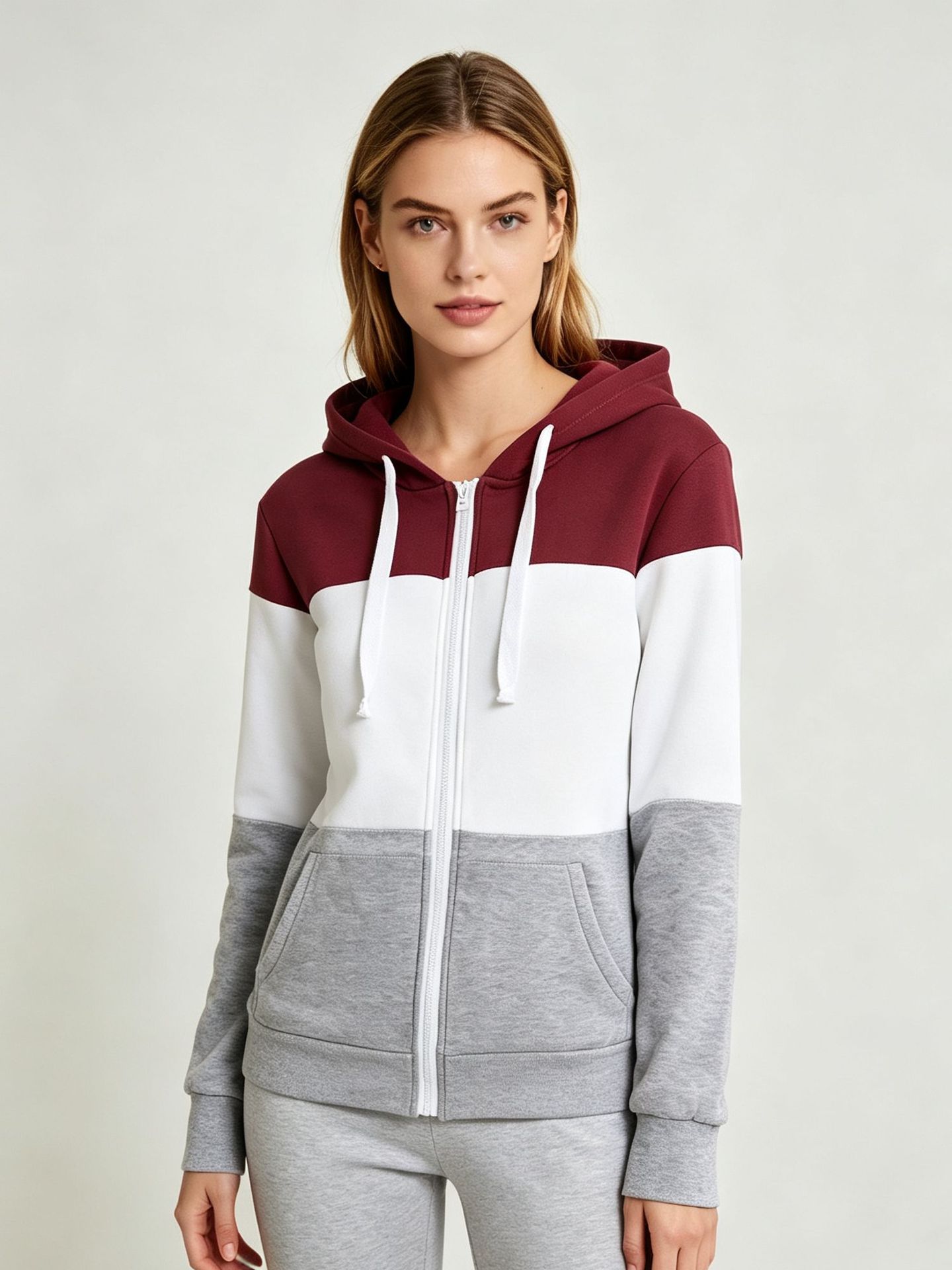 European And American Exclusive Autumn New Women's Clothing, Color-blocked Hooded Sports…