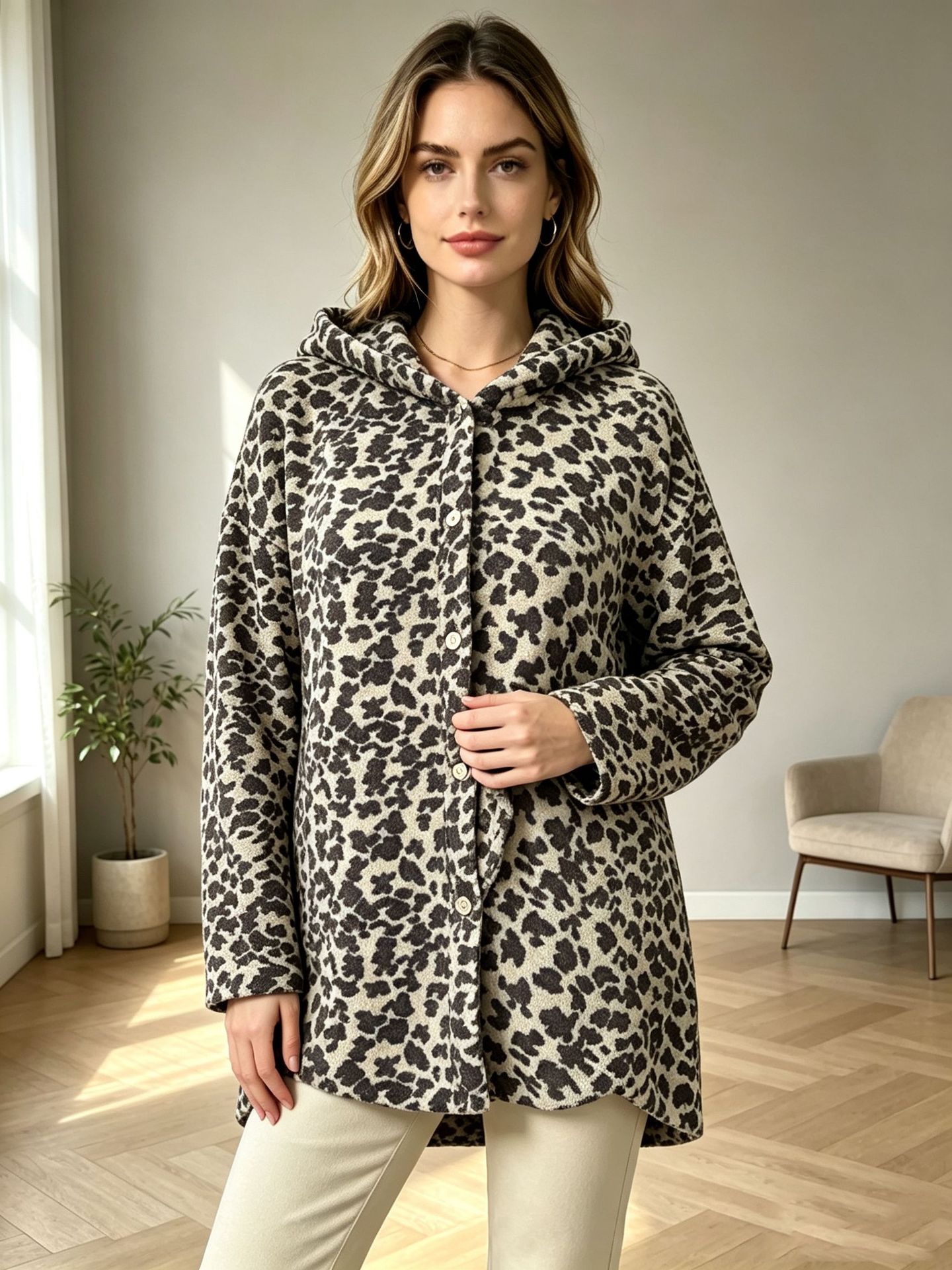 Exclusive For European And American Sales Women's Autumn Leopard Print Single-breasted…