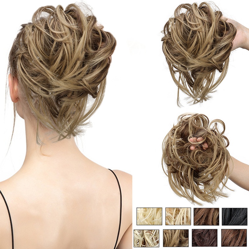 European American Style Messy Hair Wig - Natural Looking Synthetic Fiber Hairpiece for…