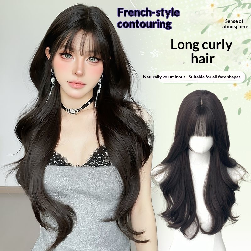 Full-head Wig With Voluminous Styling For Face Shape Enhancement