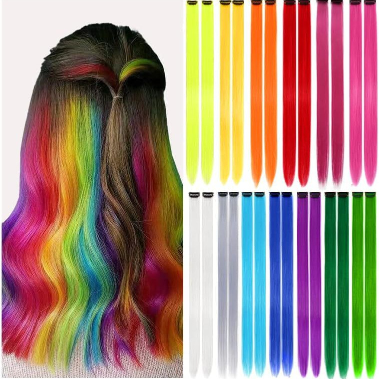 Colorful Hair Extensions With Ear Hanging Dye Available In Over Thirty Shades Colored…