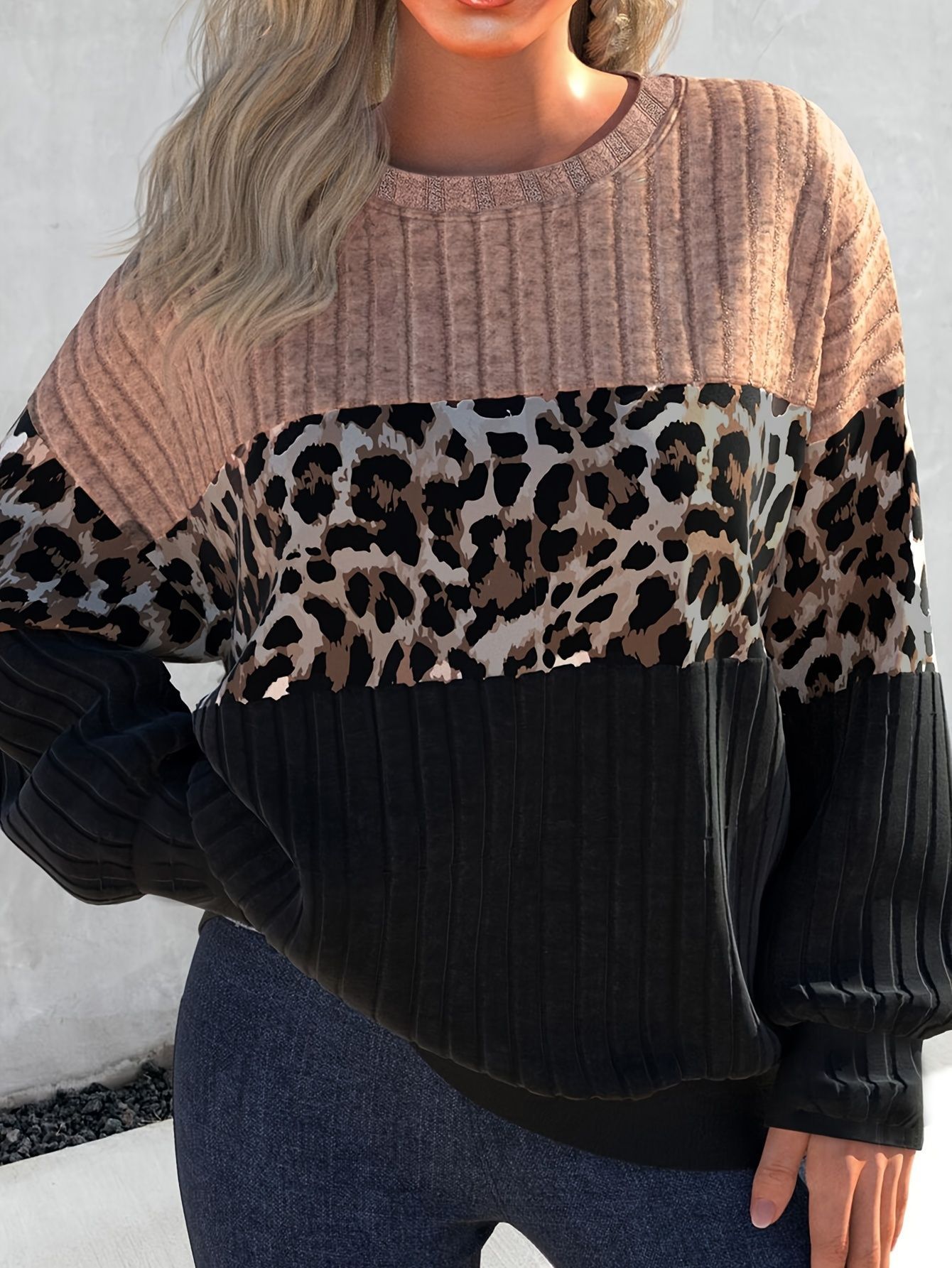 Autumn Trade European And American Women's Clothing - Leopard Print Vertical Stripe…