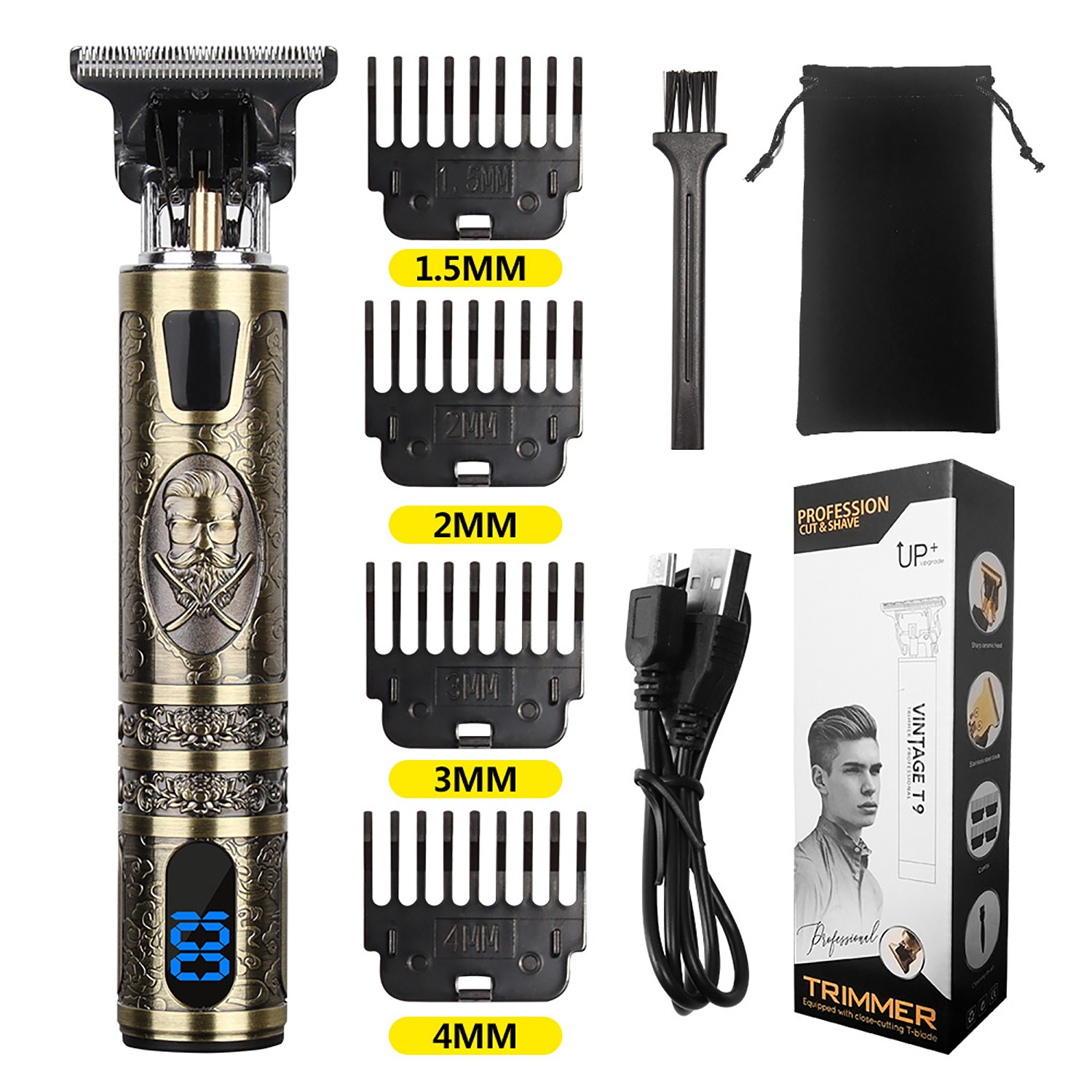 Cordless Beard Trimmer Hair Clippers Hair Cutting Barber Shaving Machine For Men