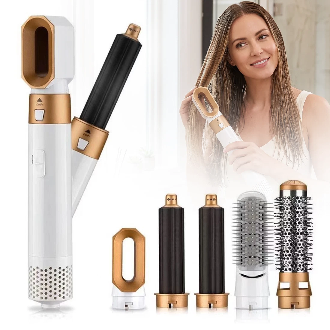 5-in-1 Professional Hair Curler Dryer Styler Curler Straightener Hot Air Brush