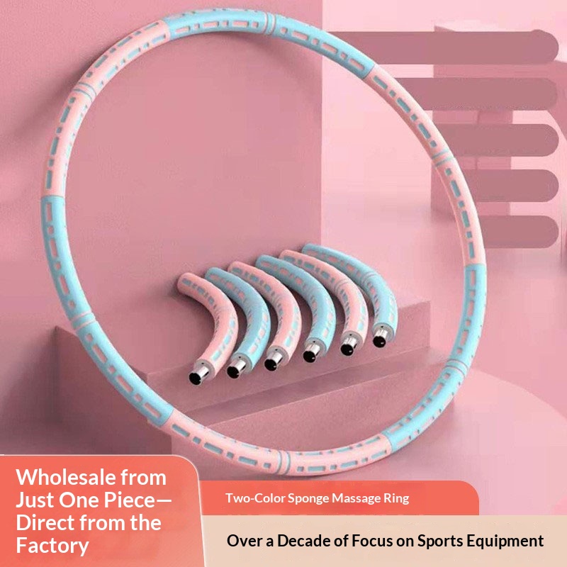 Two-color Sponge Massage Weighted Hula. Hoop. Detachable Stainless Steel Foam Hula. Hoop…
