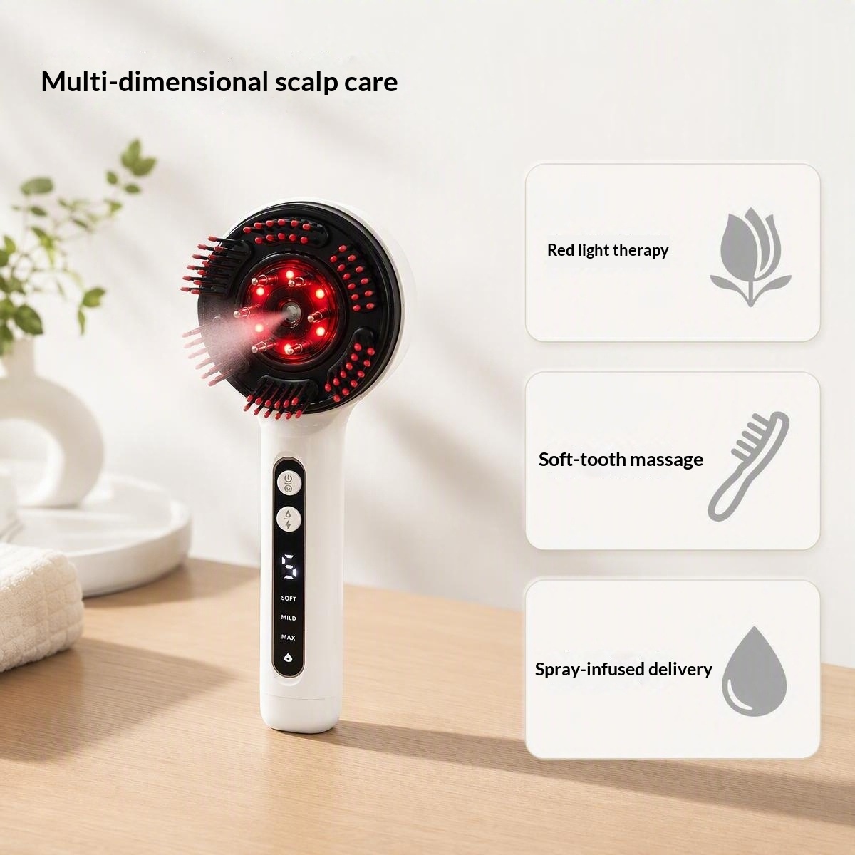 Red Light Nebulizing Electric Massage Comb
