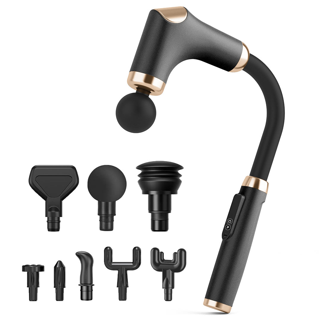 Cordless Massage Gun - 8 Heads, 3 Modes, Long Handle Ergonomic Design, Ultra Quiet…