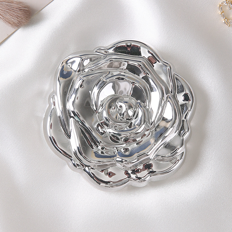 3D Rose Square Compact Mirror, Double Sided Folding Makeup Mirror, 1x & Magnifying…