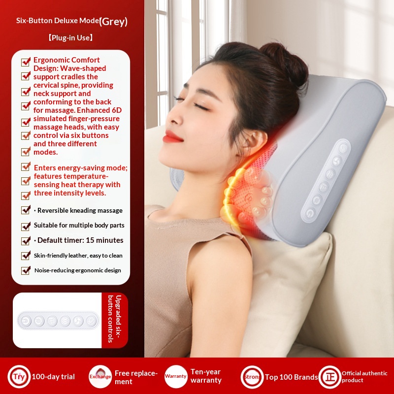 Cervical Spine Massage Pillow Massage Apparatus Neck And Waist Dual-use Hot Compress For…