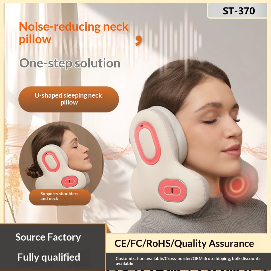 Sleep Noise-Canceling Anc Neck Protection And Cervical Massage Pillow, Portable Heating…
