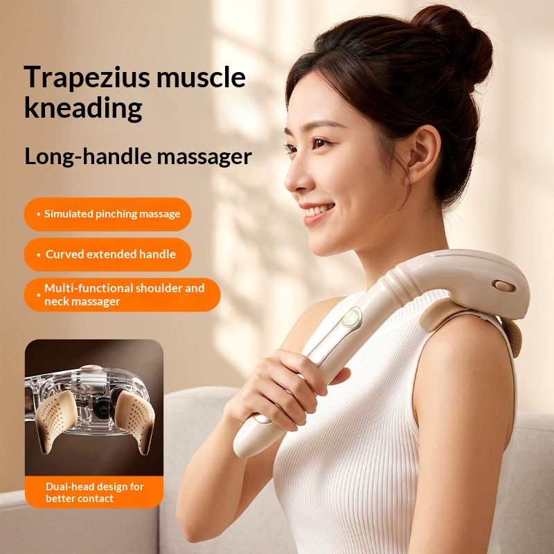 Model Of A Hand-like Kneading Massager With A Long Handle For Shoulder, Neck, And…