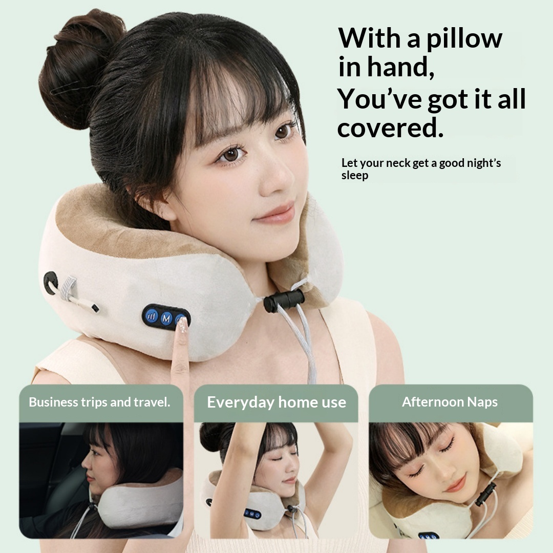 Multifunctional U-Shaped Pillow Memory Foam Portable Car Travel Electric Neck Cervical…