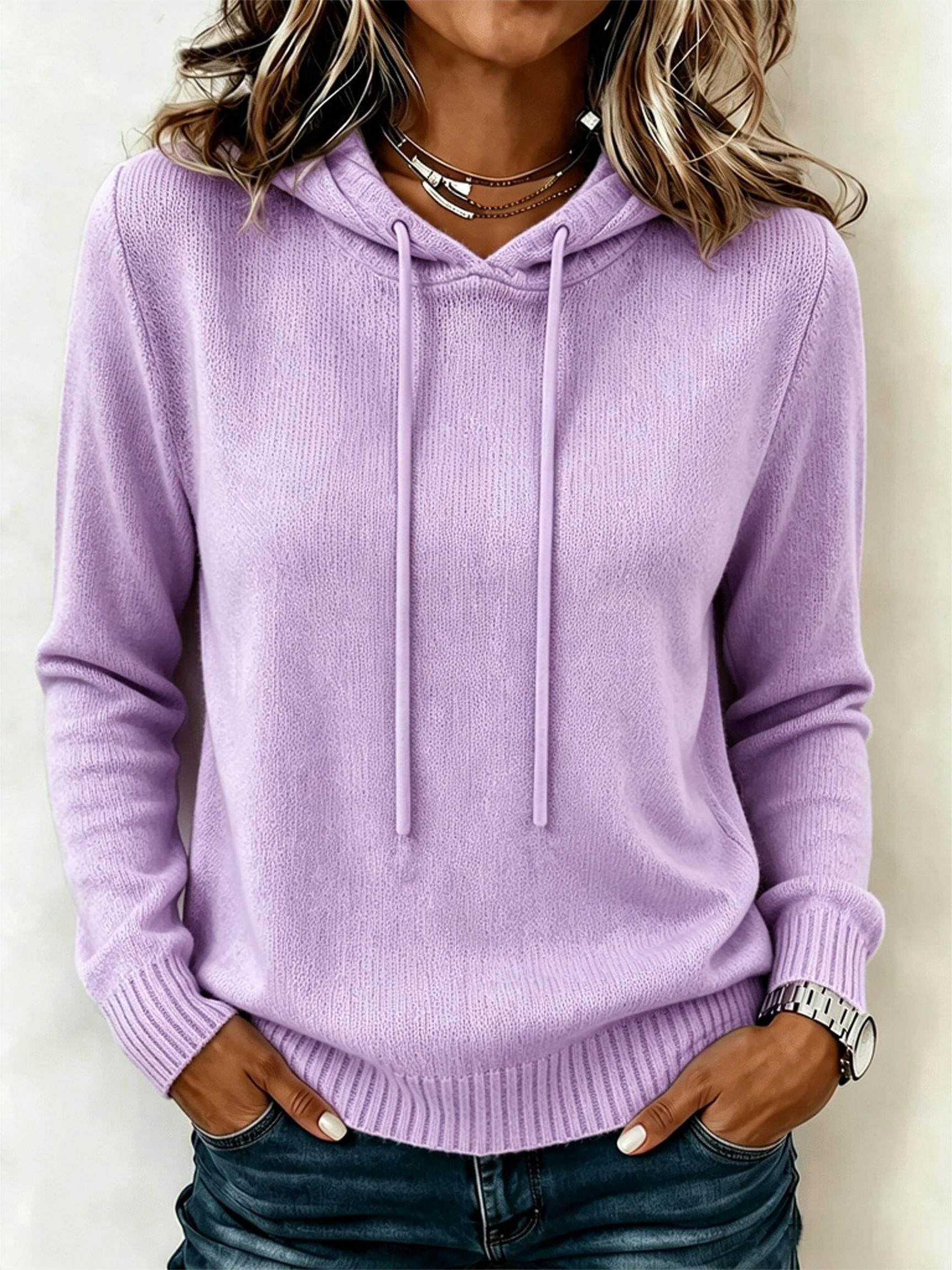 Women's Hooded Long-sleeve Casual Top Sweater