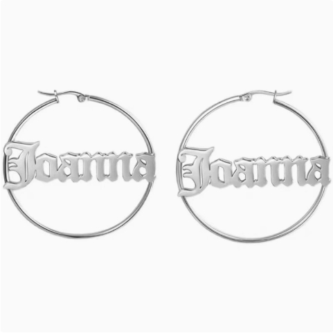 DIY Custom Name Earrings Large Circle Titanium Steel Letter Lettering Earrings European…