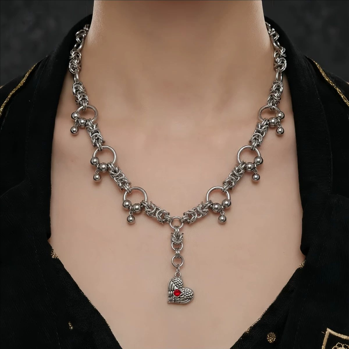 Tassel Heart-shaped Necklace For Men And Women