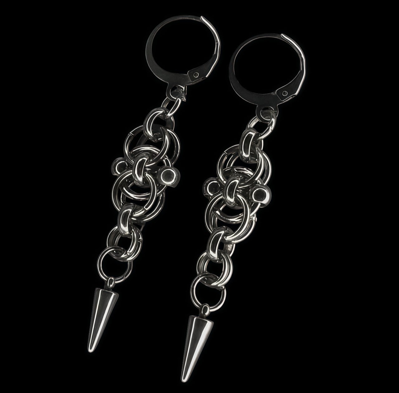 European And American Pointed Rivet Earrings