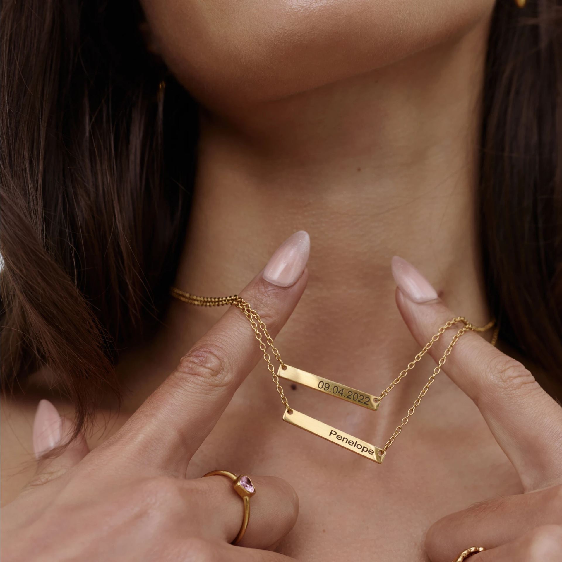 Stainless Steel 18K Gold-plated Personalized Necklace