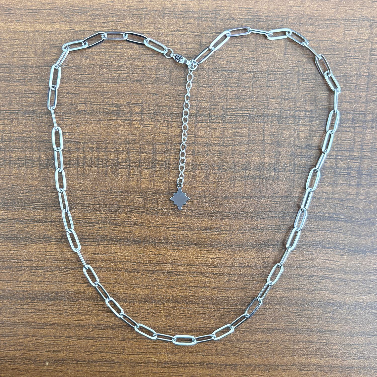 Paperclip Chain Oval Flat-wire Necklace