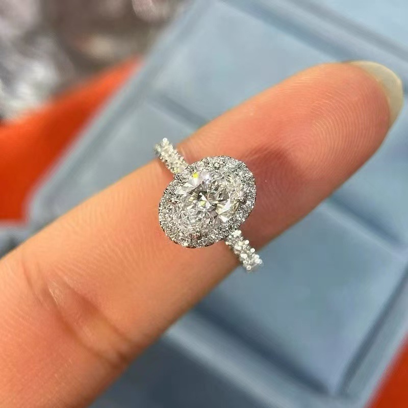 Imitation Moissanite Oval Pigeon Egg Ring, Accessible Luxury And High-End Special-Shaped…