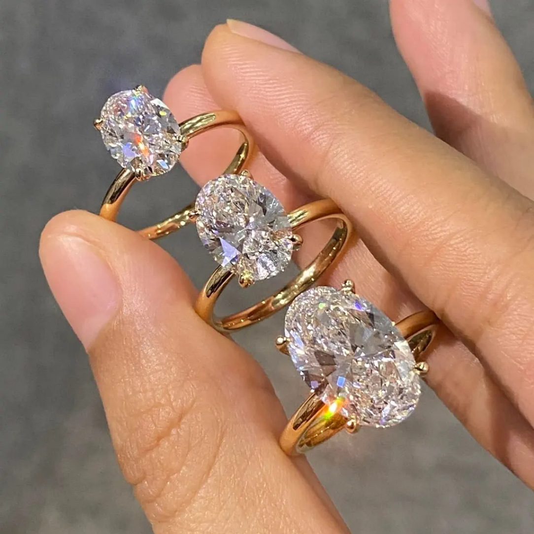8 Carat Oval Cut Proposal Ring 3A Cubic Zirconia Women's Wedding Ring Jewelry Daily