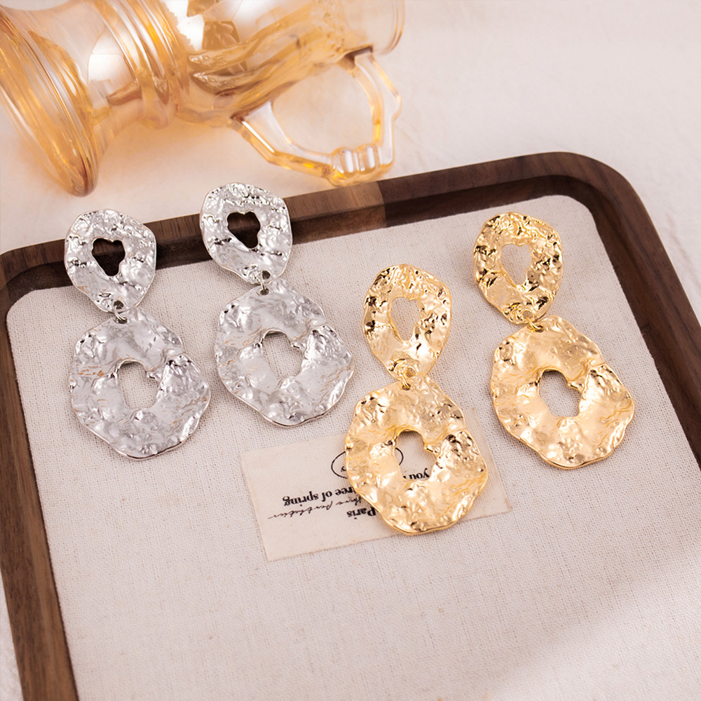 European And American Exaggerated Long Hollow Geometric Earrings