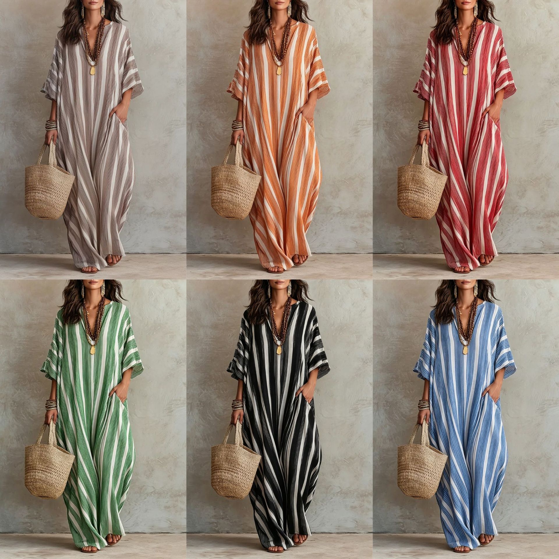 Women's Striped Loose Fitting Dress