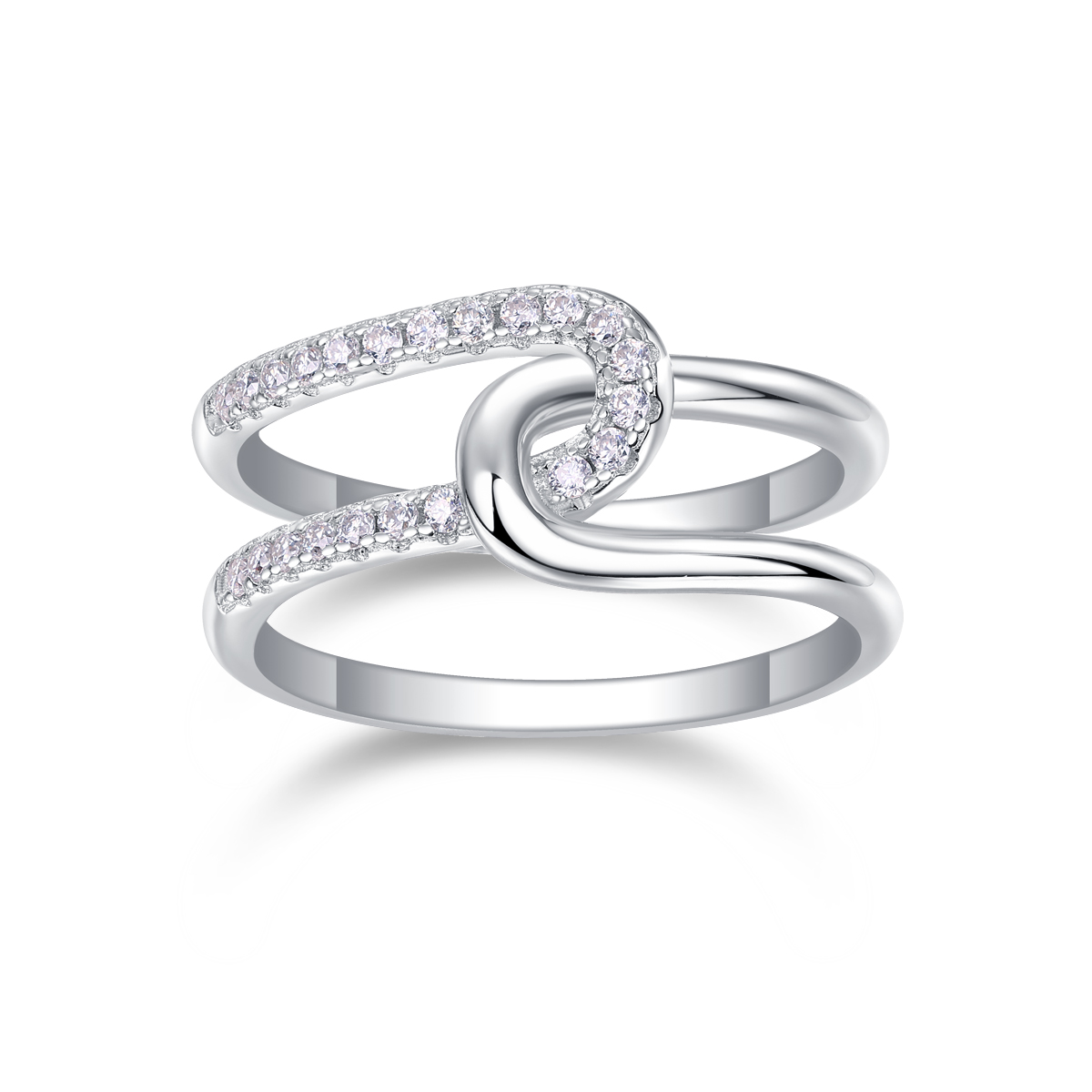 S925 Silver 3.7g Platinum Plated Moissanite Ring, 22pcs D VVS1 Interlocking Band, GRA…