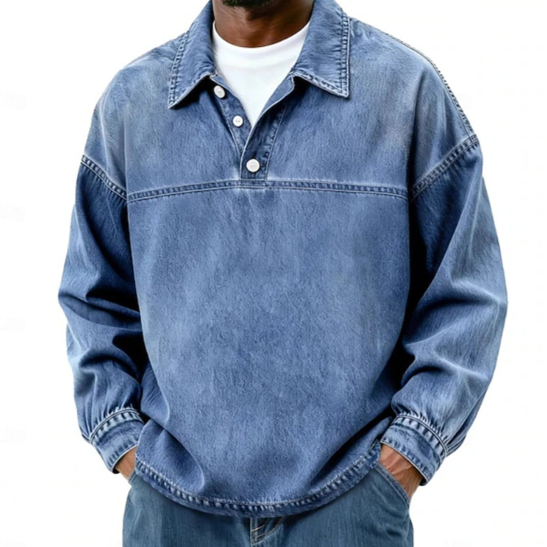 Men's Solid-Color Casual Long-Sleeve Top