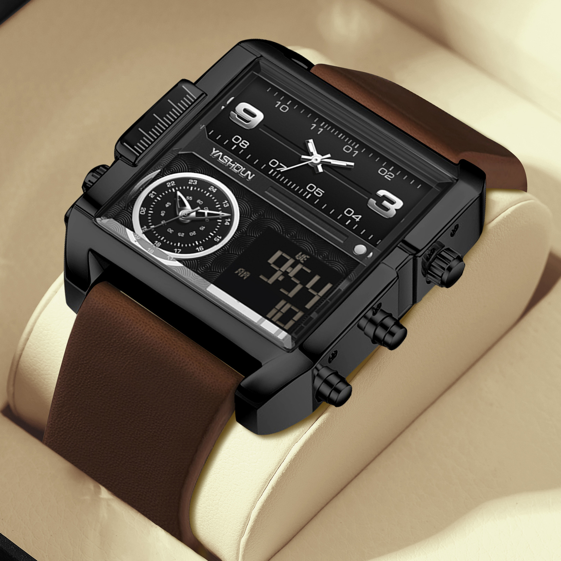 Multifunctional Mens Watch With A Large Dial