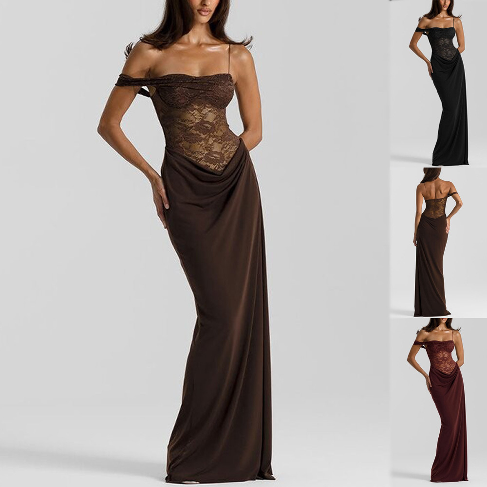 European And American Women's Clothing Summer New Sexy Style Long Skirt Suspender Lace…